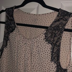 Black and cream lace tank